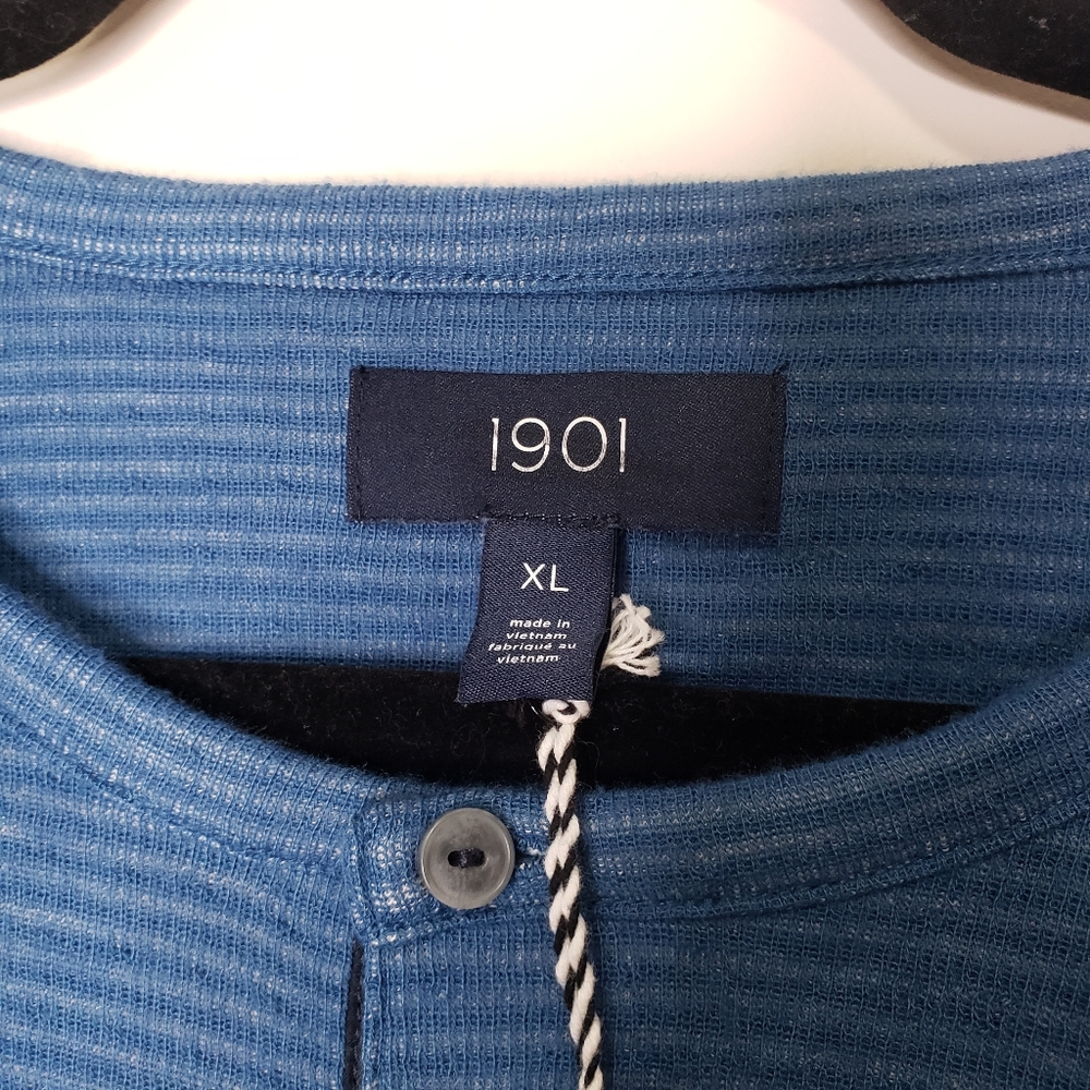 1901 striped long sleeve henley tee - Picture 4 of 4
